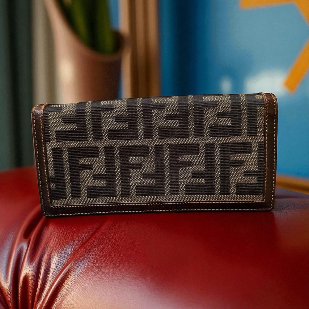 Fendi Black and Brown Monogram Wallet